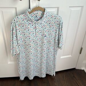 Rhoback white Polo - Dino print - Size L
